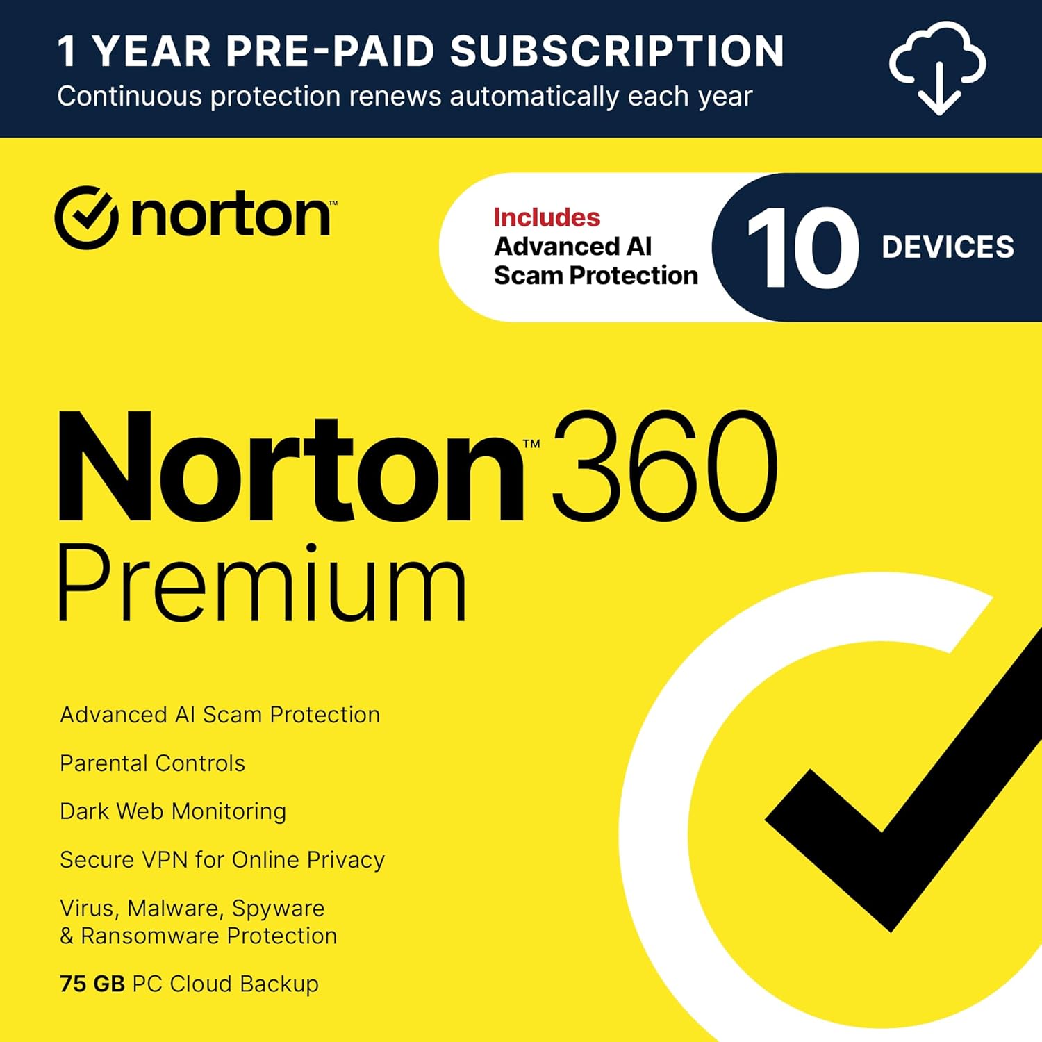 Norton 360 Premium – 1 Year / 10 Devices (Digital License)