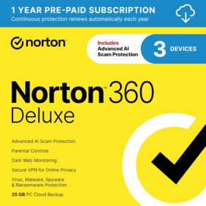 Norton 360 Deluxe 1 Year 3 Devices