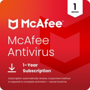 McAfee Antivirus – 1 Device | 1 Year Email Delivery – Instant Activation