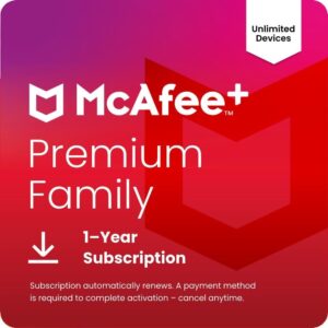 mcafee premium family 1 yr unlimited device