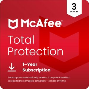 McAfee Total Protection – 3 Devices | 1 Year Email Delivery – Instant Activation